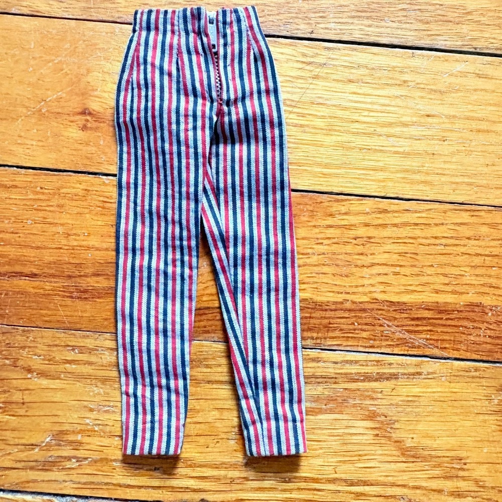 Vintage Barbie Mattel #985 Open Road Striped Pants Zipper - Picture 2 of 3